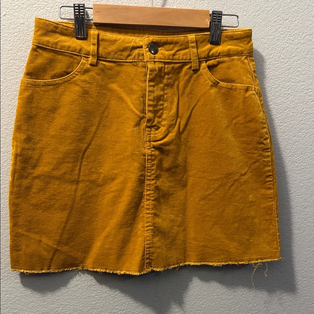 Mustard Yellow Corduroy Mini Skirt-forever 21